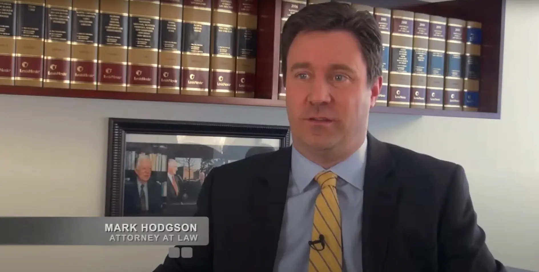 Mark Hodgson, attorney at law, in his office